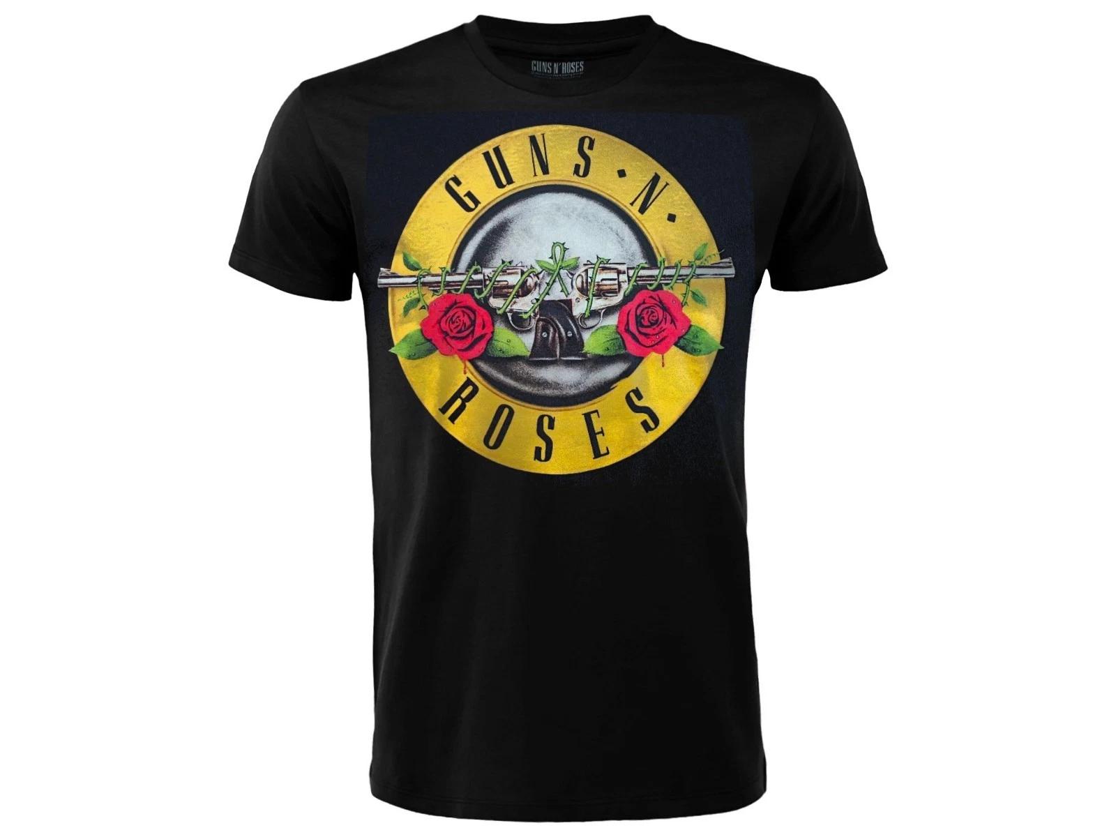 

Guns N Roses Official Logo T-Shirt Jersey Original Black Rock T-Shirt- 2XL