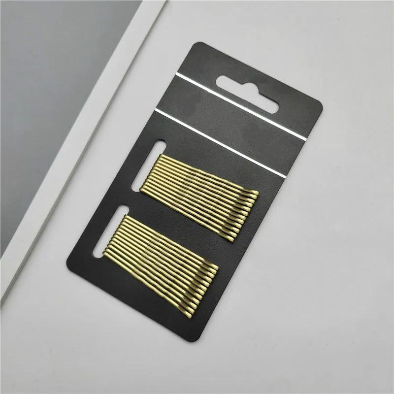 24pcs/lot Women Gold Black Drip Invisible Hair Grips Curly Wavy Bobby Pins For Daily Use Wedding Party Hair Maker