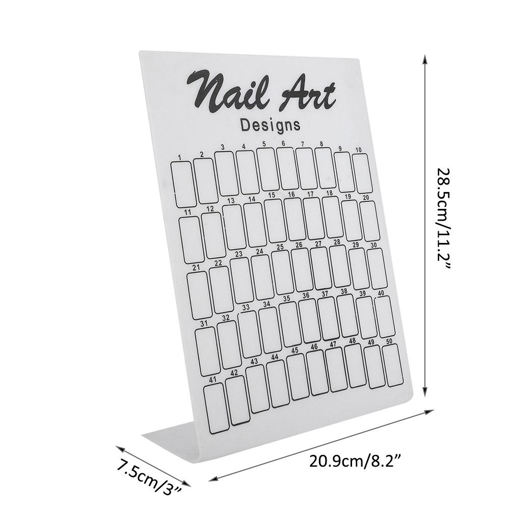 50Pcs Nail Art False Tips Chart Display Board Nailtips Polish Gel Color Card (White)