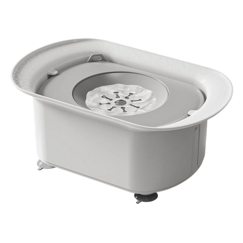

Dogs Water Dispenser Spill Proof Bowl Spill Proof Design for Large Dog Slip Resistant білий/сірий колір