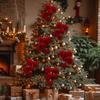 Shatterproof Christmas Tree Baubles Flocked Velvet Holiday Tree Decorations Festive Decor Balls