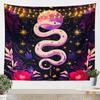 Snake Tapestry Purple Flower Leaves Wall Hanging for Kids Boy Girl Room Decor, Exotic Exotic Boho Moon Wall Blanket Tapestries