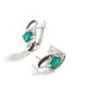 Fashion Trend Green Agate Natural Gemstone Earrings  Black Zircon  for Women's 925 Sterling Silver Fine Jewelry