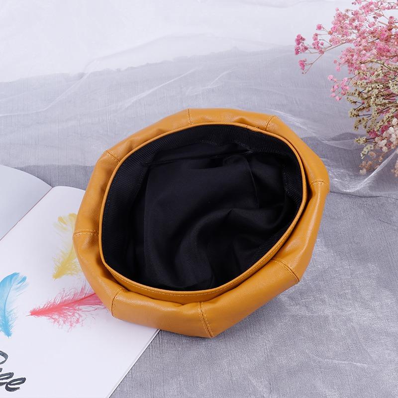 Beret autumn and winter painter hat leather beret female bud hat pumpkin hat a versatile