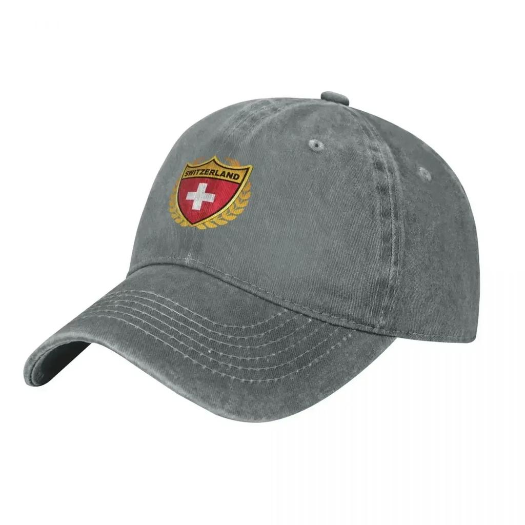 Switzerland Gold Shield Flag Baseball Cap Christmas Hat Luxury Caps Hats For Men Women's