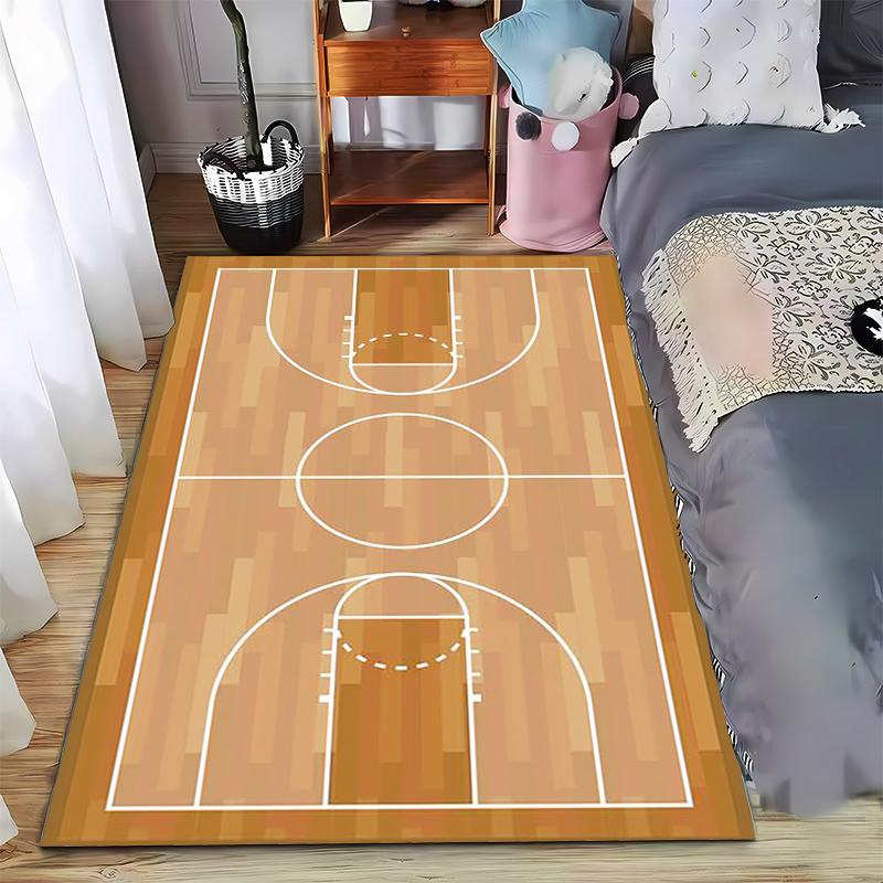 Basketball Court Pattern Rectangular Carpet for Bedroom or Living Room Suitable for Use As an Anti-slip for Living Room Bedroom Sofas