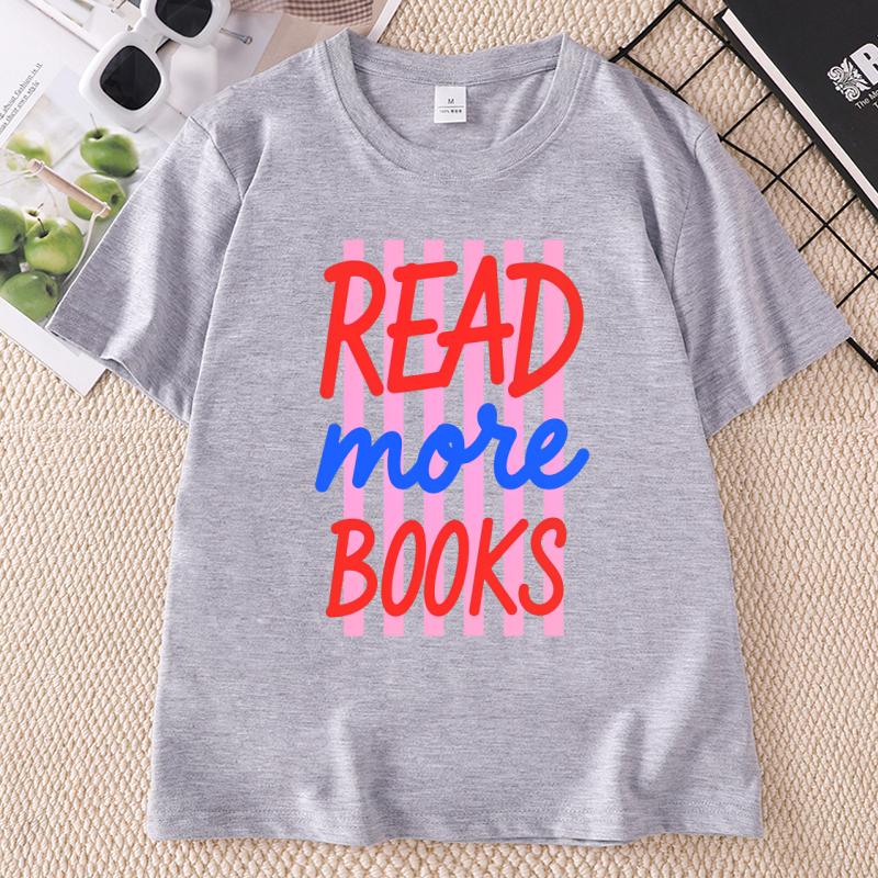 READ More Books Graphic T Shirts Casual Cotton Short Sleeve Printed Tshirts Book Lover Bookworm Tshirts Unisex Clothing