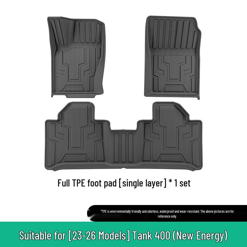 TPE Car Floor Mats for 2023-2026 Tank 400: Vehicle-Specific, Multi-Purpose, Includes Trunk Mat.