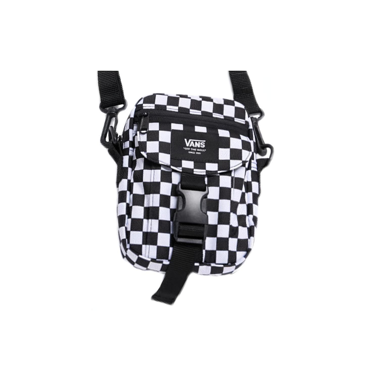 Vans New Varsity Checkerboard Casual Shoulder Bag Unisex bags Black White VN0A5FGKHU0 Black White