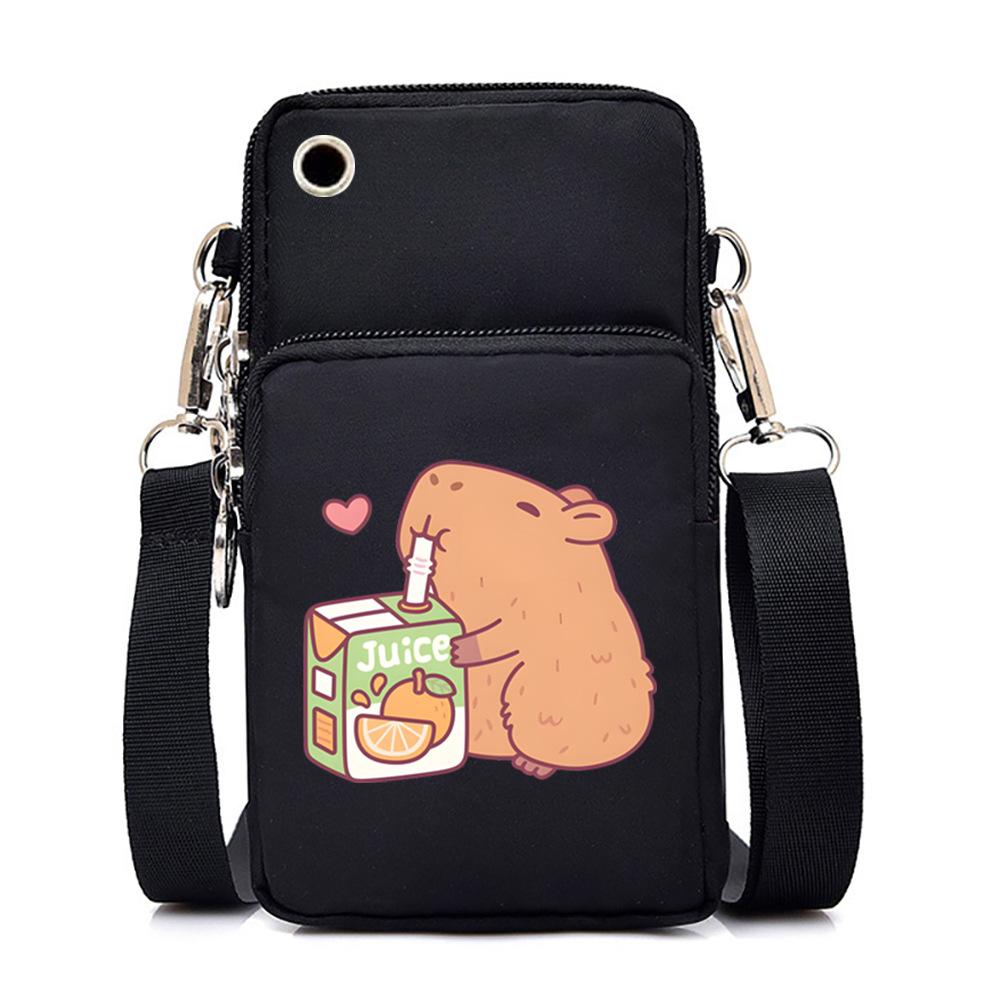 Kapibara Cute Peripheral Printing New Messenger Bag Multi-functional Casual Mobile Phone Bag