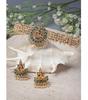 Sparkling Indian Temple Gold Plated Green Beads Choker Necklace Set With Studs Earring | Jewellery Set For Women