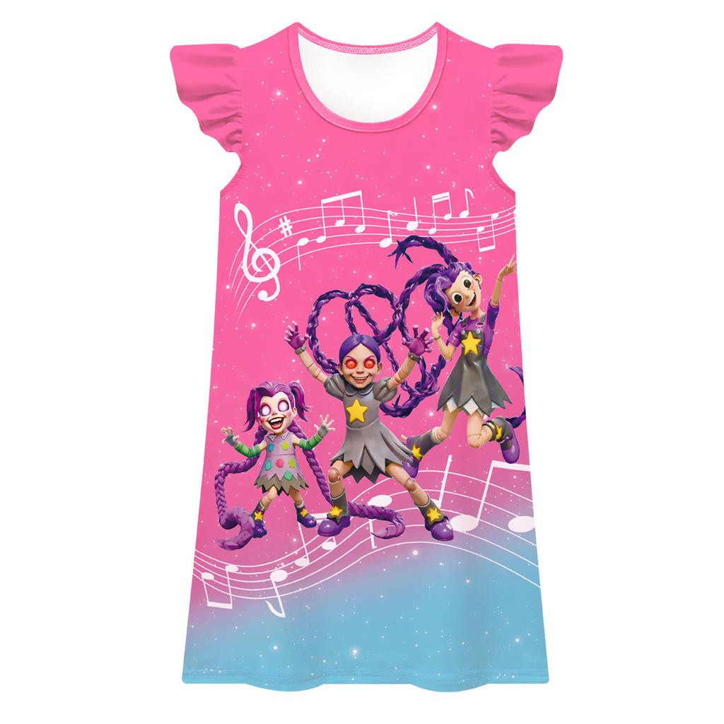83055 Kids Girls Purple Lily Lovebraids Printed Casual Short Sleeves Dress 100cm розы красного