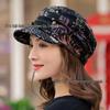 Women's Ethnic Style Plush Floral Duckbill Cap - Warm, Soft, and Versatile for Autumn and Winter