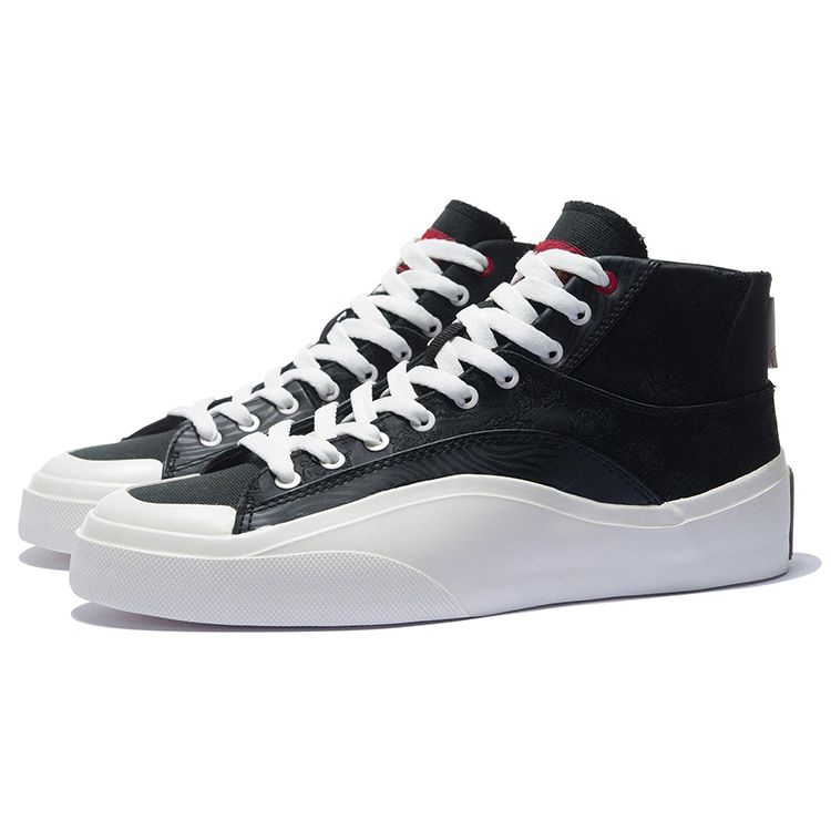 Li-Ning Vulc Hi Comfortable Versatile Wear-Resistant Lightweight High-Top Skate Shoes Men Sneakers Black AGCS009-2