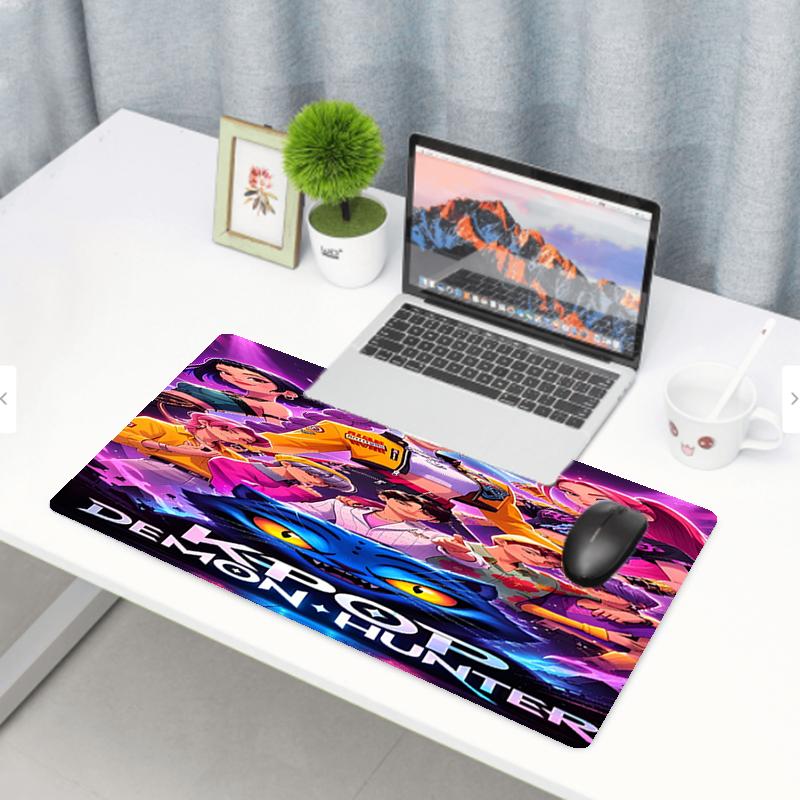 KPop Dämonenjäger Druck Mauspads, Rutschfeste Schreibtisch-Tastaturmatte, für PC Laptop Gaming Arbeiten Tägliche Nutzung, Coole Festival-Überraschungsgeschenk
