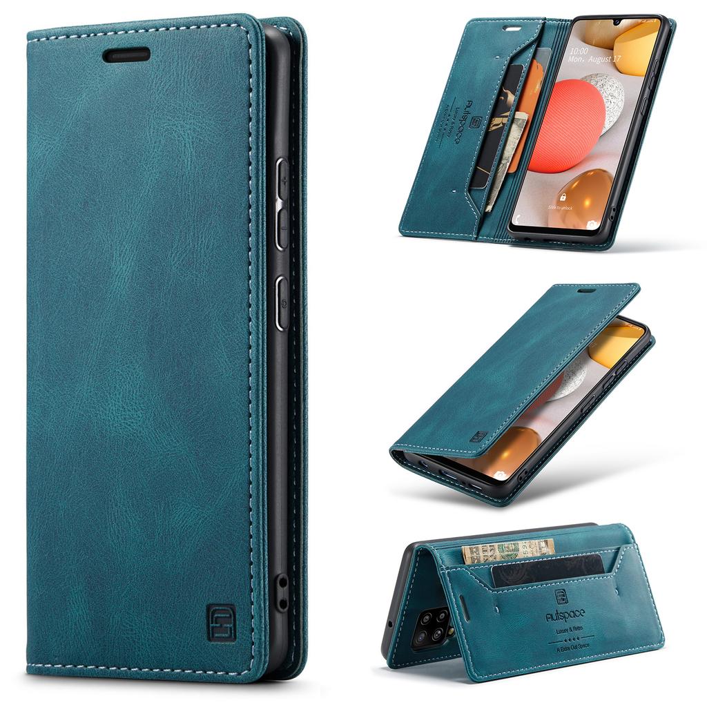 For Samsung Galaxy M42 5G/Galaxy A42 5G Wallet Case AUTSPACE A01 Leather Stand Cover with RFID Blocking Card Holder