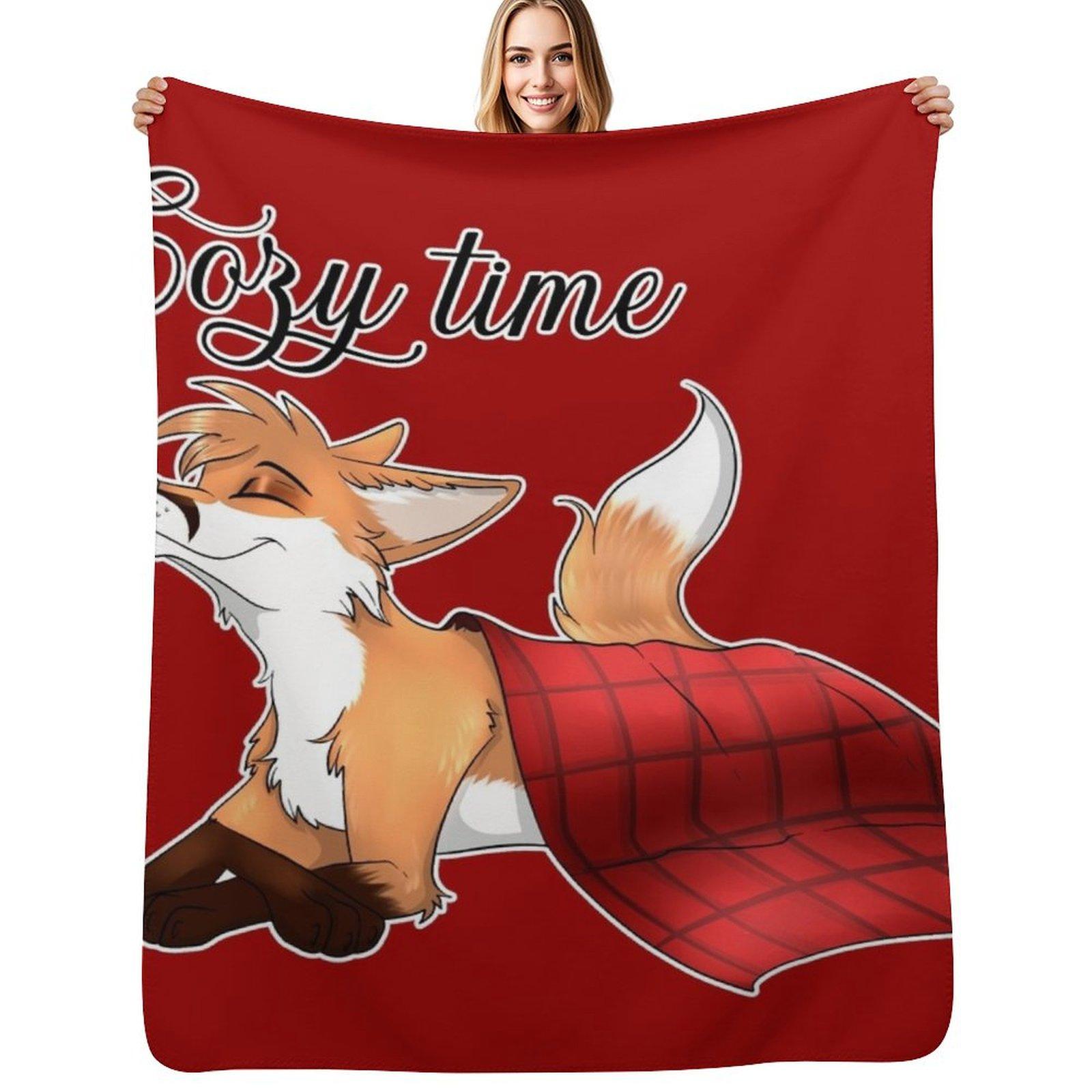 Cozy Time Foxy Blanket Throw Blanket Flannel Fleece Soft Warm Throw Blanket 75x100cm
