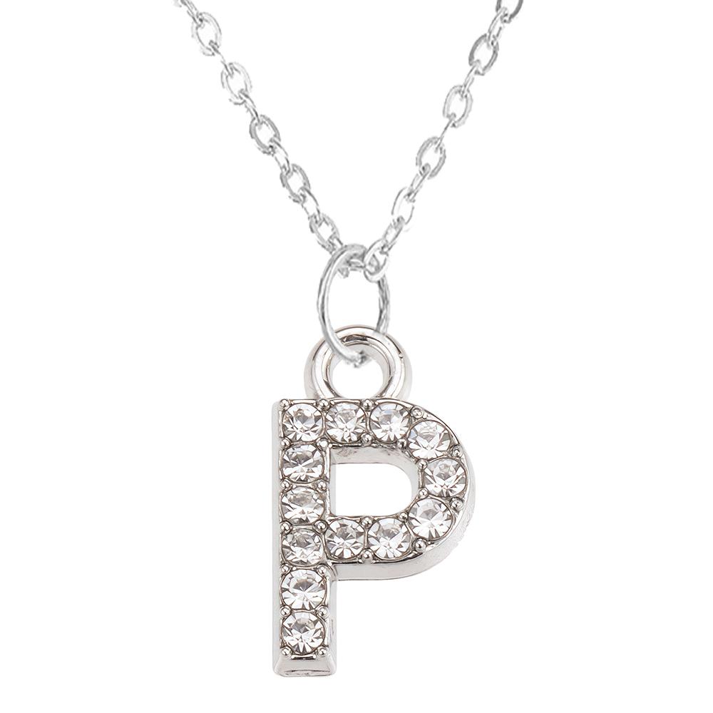Mode Glanzende A-Z Letter Hanger Bedel Ketting 26 Initialen Alfabet Naam Sleutelbeen Ketting Feest Valentijnsdag Sieraden Cadeau