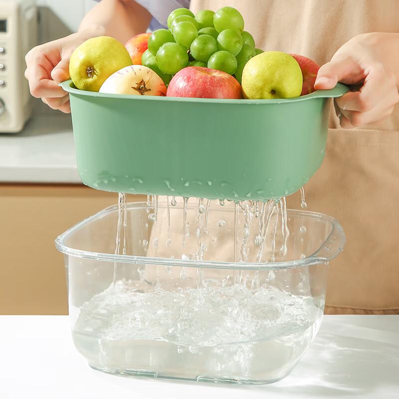 Yangge Double-Layer Vegetable & Fruit Drain Basket
