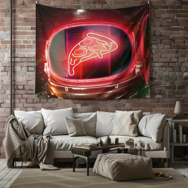 Pizza Tapestry Wall Hanging Anime Aesthetic Room Decor Vaporwave Kitchen Backdrop Dorm Decor Home Decoration Art Living Room Wal