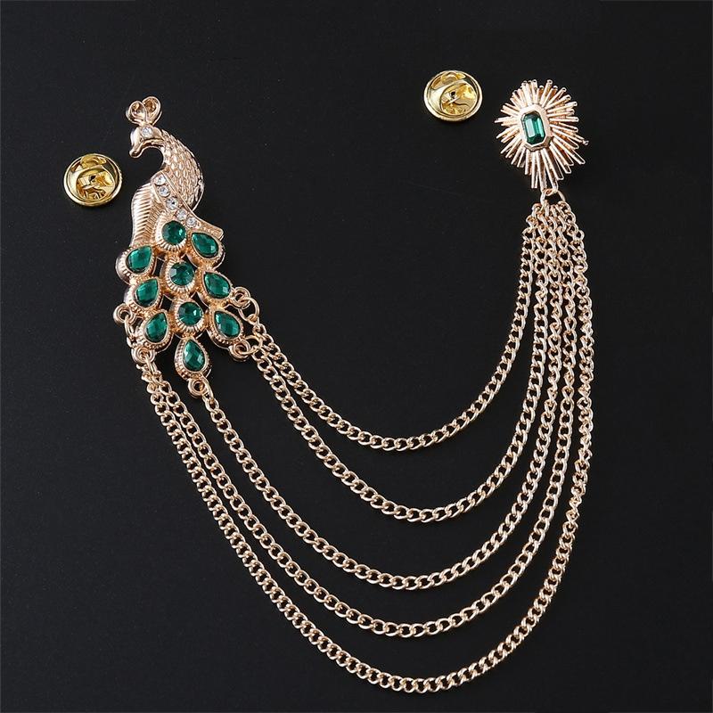 Alloy Peacock  Tassel Ceremony Banquet Corsage  Jewelry Clothing Accessory Vintage Brooch Men Women Brooch