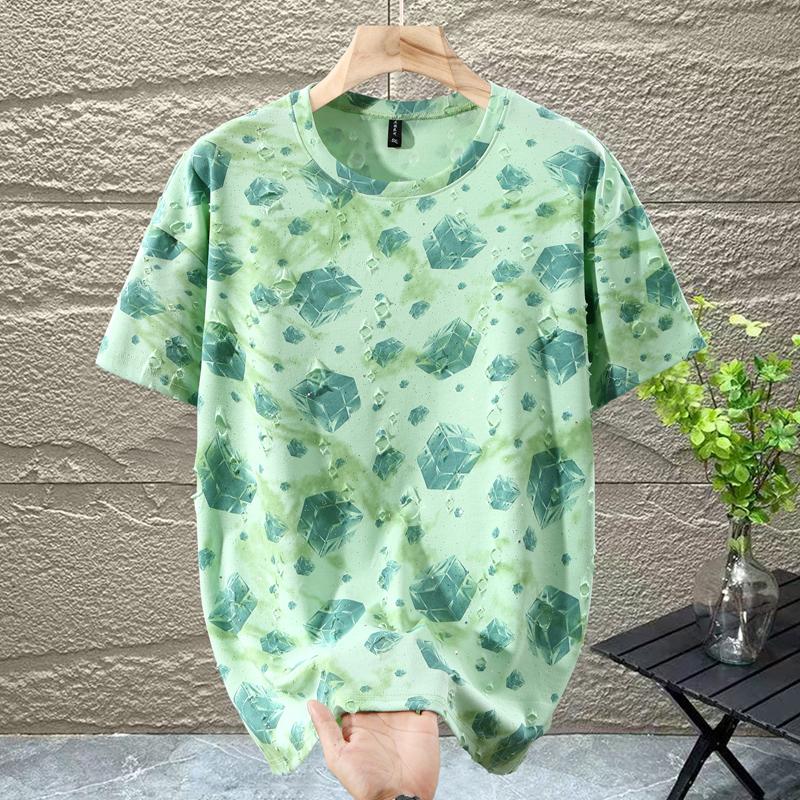 Plus Size 5XL-12XL Fashion Oversized T-shirt Men Tops Casual Vintage Short Sleeve Tee Summer Clothing