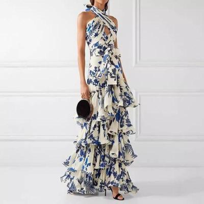 Frühling und Sommer neues Damen-Kleid mit böhmischem Urlaubsmuster und Trägern