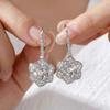 Light Luxury Inlaid CZ Zircon Camellia Flower Drop Earrings For Women Brilliant Floral Dangle Earring Wedding Party Jewelry Gift