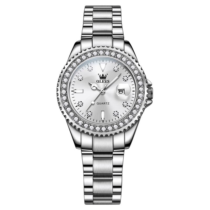 OLEVS Women s Diamond Quartz Luminous Waterproof Watch