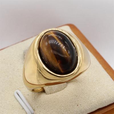 2026 European and American Fashion Simple Retro Court Style Oval Gemstone Men's Jewelry Accessories Ring