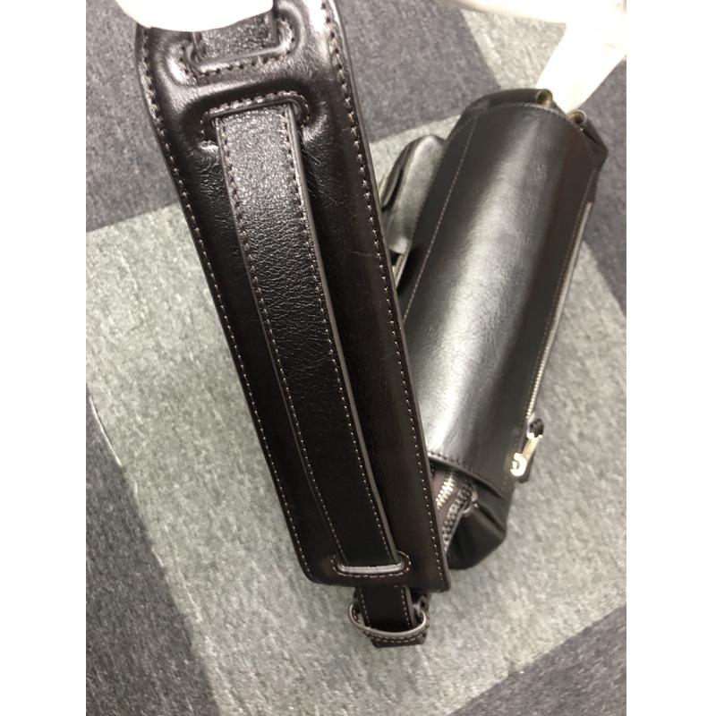 Niche Leather Messenger Bag, Vegetable-tanned Top-grain Leather Motorcycle Bag, Flip-top Workwear Bag, Crossbody Single-shoulder Bag