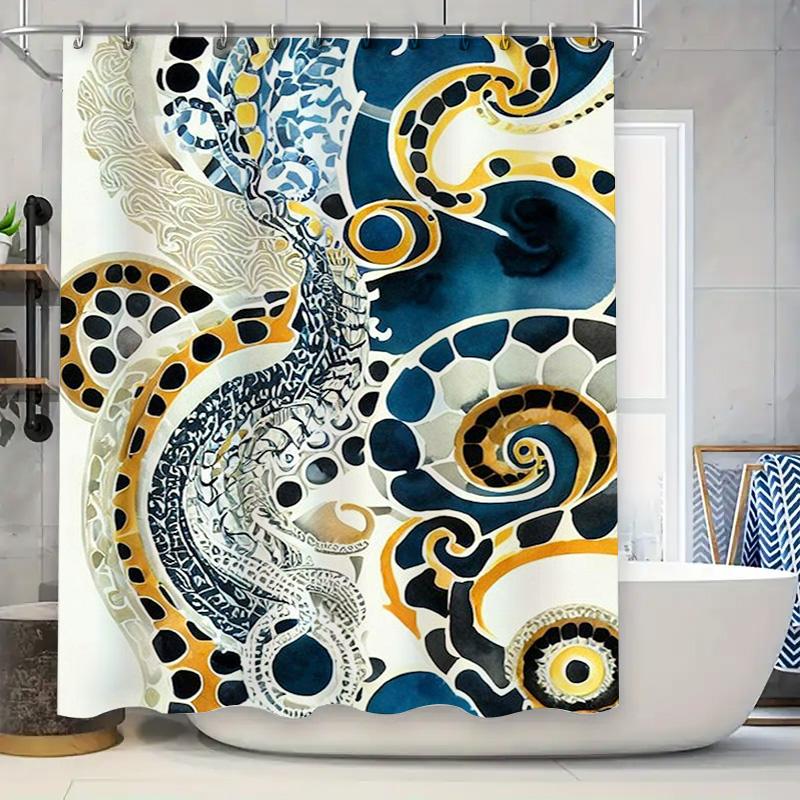 

Colorful Fish Shower Curtain Printed Fabric Waterproof Bath Rug Decoration for Bathroom Home 90x180cm