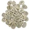 (50pcs Pack) 37x28mm Hollow Wooden Easter Eggs Handmade Pendant for DIY Holiday Party Home Decoration Creative Wood Chips