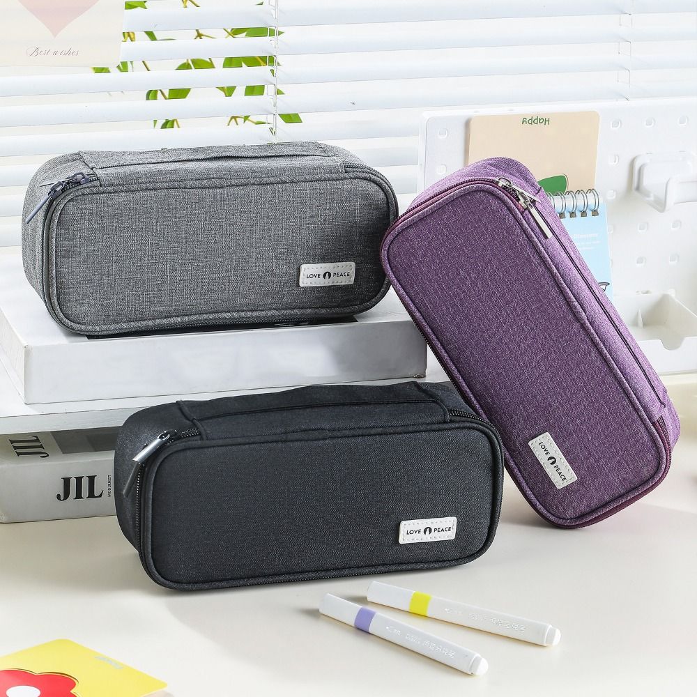 Portable Stationery Organizer Simple Pen Storage Bag Multifunctional Pencil Case School Supplies