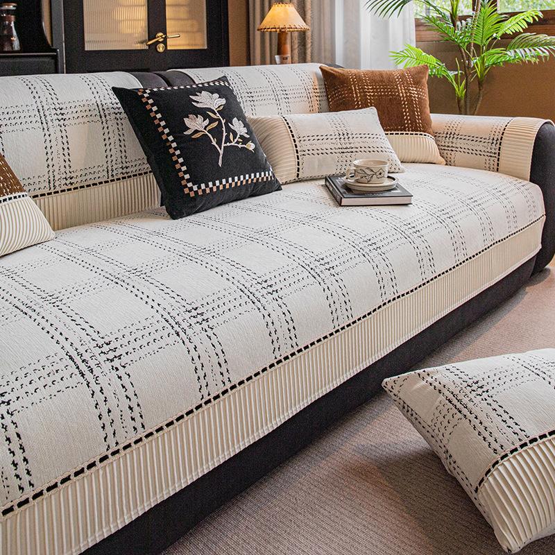 

Sofa Cushion Four Seasons Universal Light Luxury High Sense Non-Slip Seat Cushion New Chenille Sofa Cover Cover Cloth 70*70cm