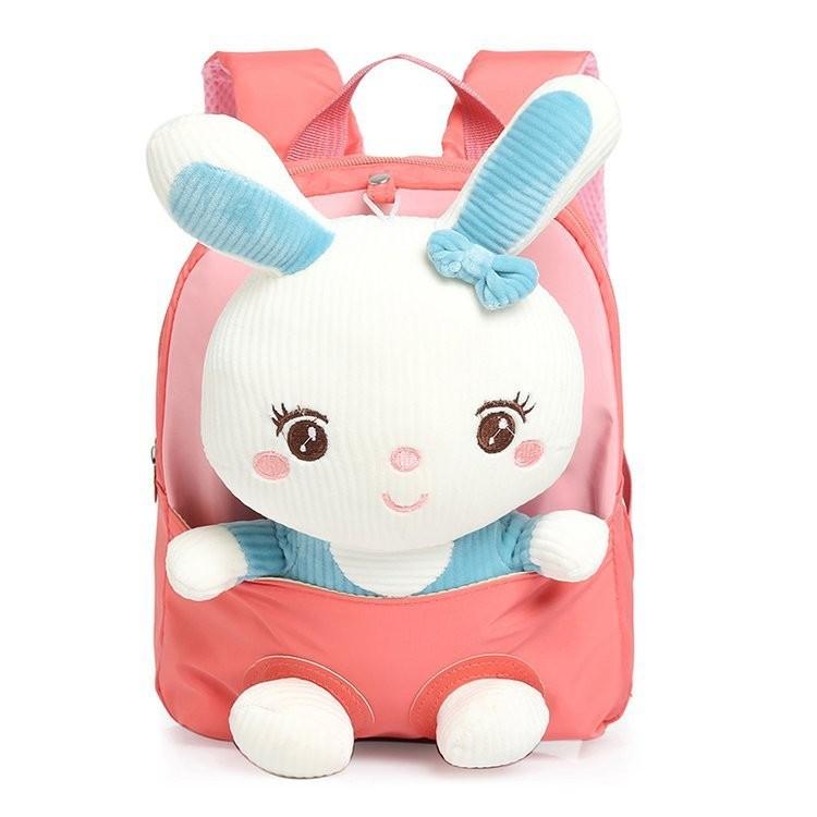 Stylish Cute Canvas Toddler Backpack Adorable Bunny Removable For Snacks