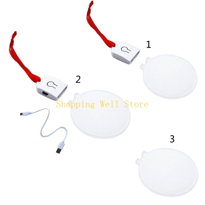 KX4B Clear Round Acrylic Sublimation Ornament Blanks with LED Light DIY Christmas Decor