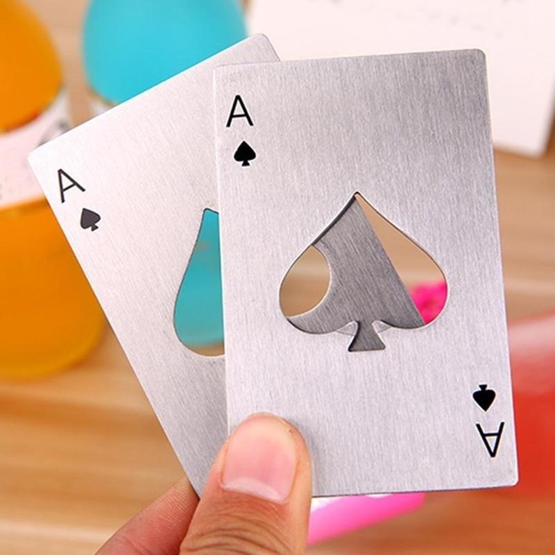 Nová chytrá pokerová karta Home Kitchen Bar Tool Otvírák na uzávěry lahví sodovky