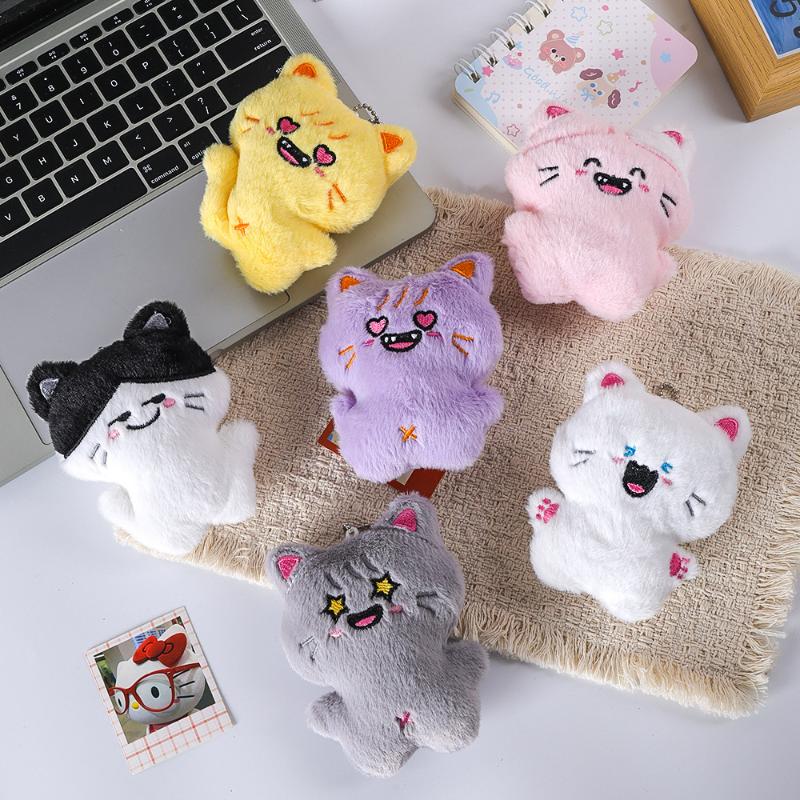 Cute Plush Cat Doll Pendant Girl Backpack Doll Pendant Couple Bag Keychain Decorative Gift