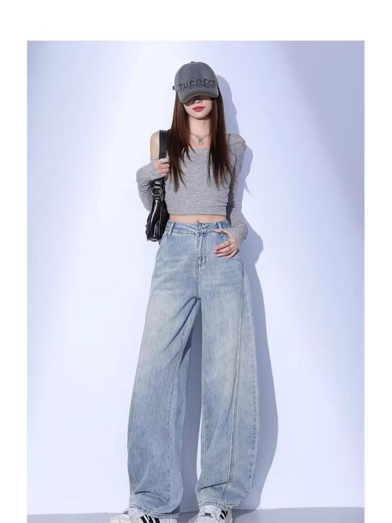 Women's Light Scimitar Jeans: Spring/Autumn 2025 Pear-Shaped Slimming Wide-Leg Pants