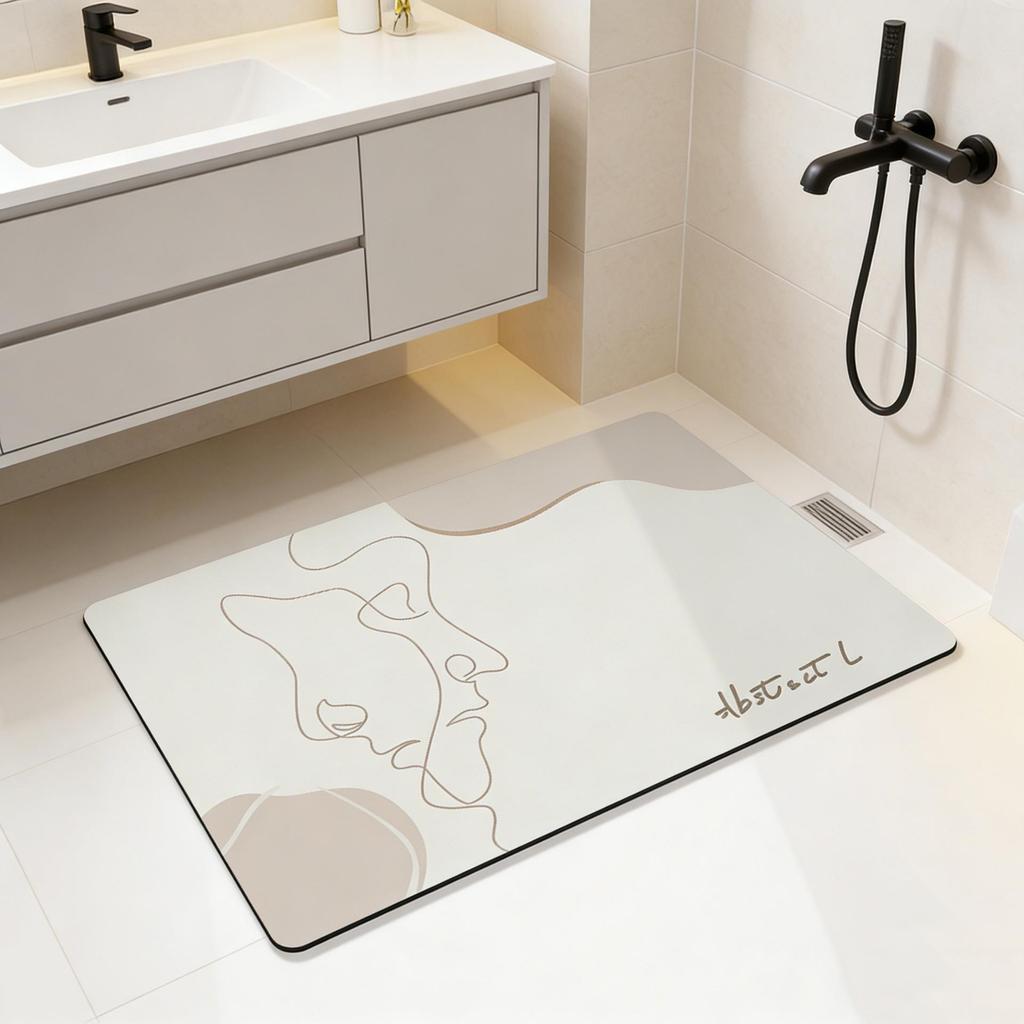 Japanese Diatom Mud Absorbent Non-Slip Quick-Dry Washable Floor Mat for Kitchen & Bathroom