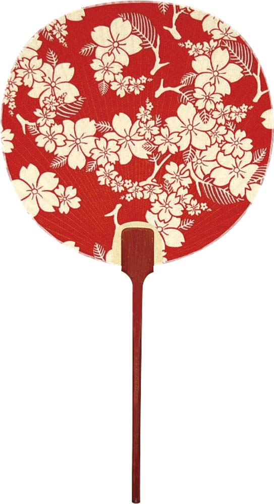 Shiomi Uchiwa Hergestellt im Südwind 22cm x 40cm Fächer, Japan, (rot), 2512,