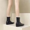 Temperament Fashion Slope Heel Knight Boots Versatile Design Fashion Boots Autumn Korean Edition Niche Middle Heel Back Zipper Women's Boots