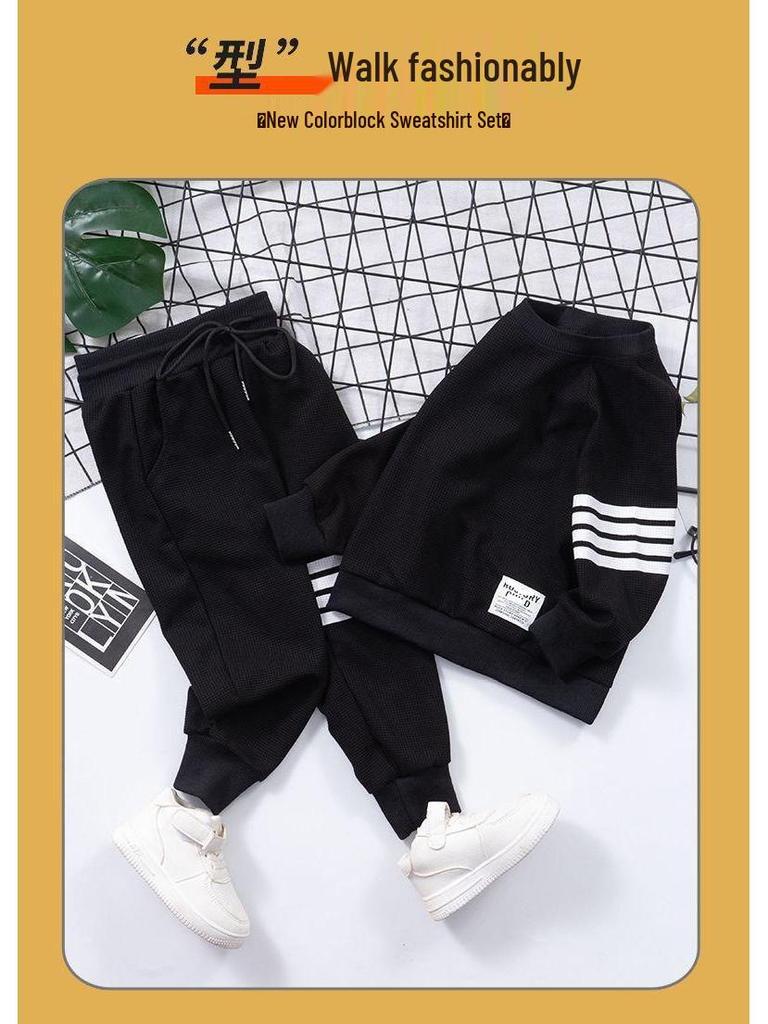 Korean Style Autumn Two-Piece Sportswear Set for Boys & Girls