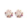 Korean Style Cute Crystal Flower Stud Earring For Women Girls New Fashion Sweet Earring Femme Brincos Summer Jewelry Gifts