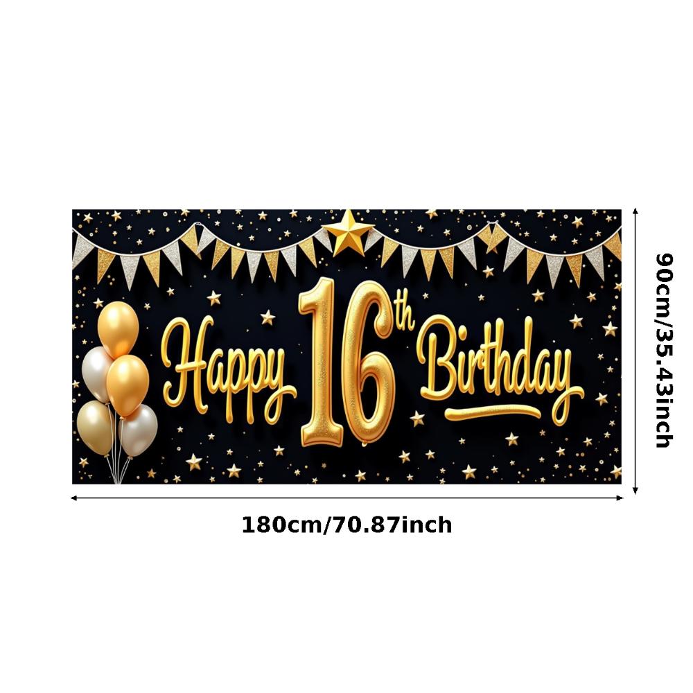 Balloon Decoration 16th Celebration Event Banner Birthday Backdrop for Sweet 16 Celebration Holiday Celebration Event Decoration