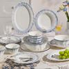 Underglaze Bone China 3-Compartment Dumpling Plate Set