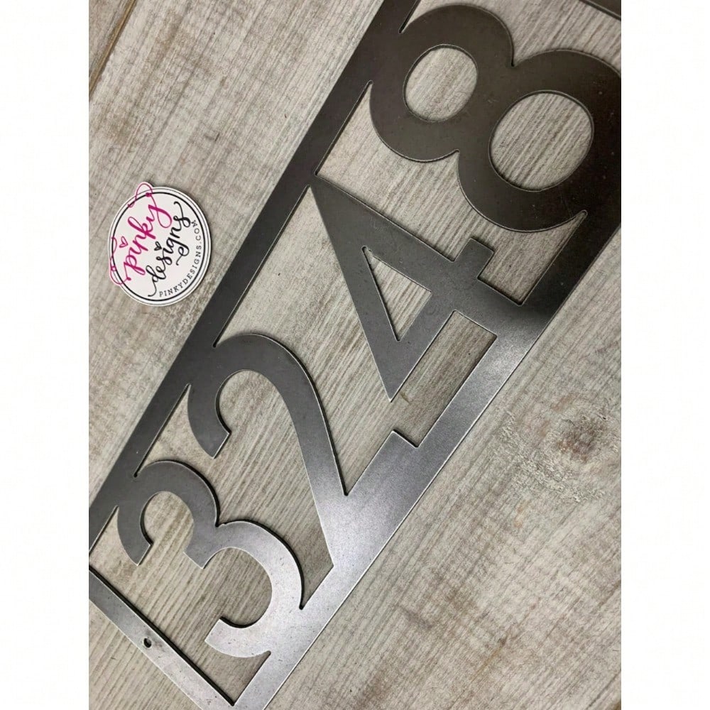 Modern Metal House Number Sign with Frame, Address Plaque for Door, Customizable Numbers A16