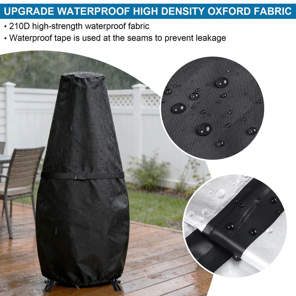 Outdoor Chiminea Cover 210D Waterproof Protective Sleeve Fireplace Fire Pit Cover Heater Bag Heating Warmer Stove Furniture Tent