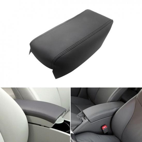 Black Leather Console Armrest Box Protection Cover For Toyota Prius 30 09-2015